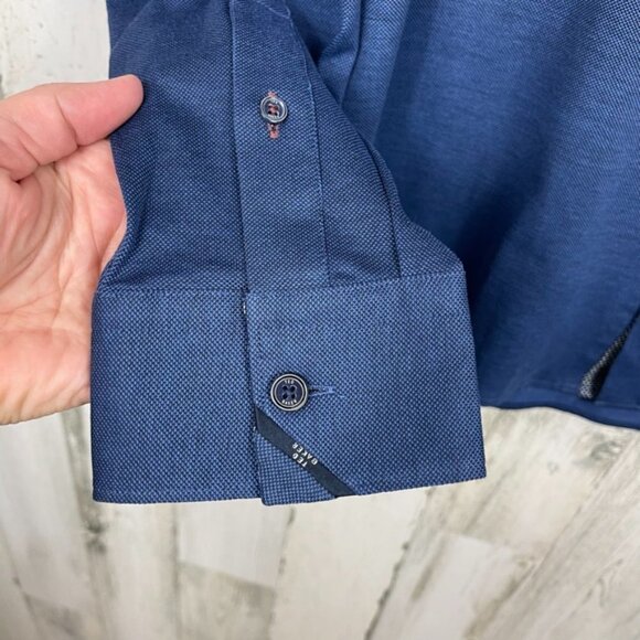 Ted Baker London Men's button up shirt classic blue size 5 or 42 - Picture 5 of 6